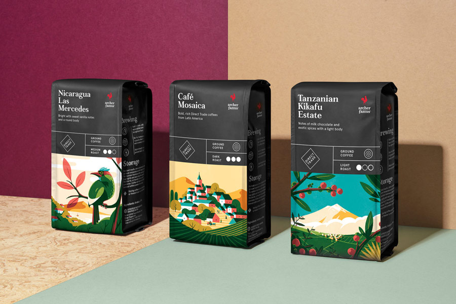 Archer-Farms-Coffee-Packaging-Illustration-by-Tom-Haugomat