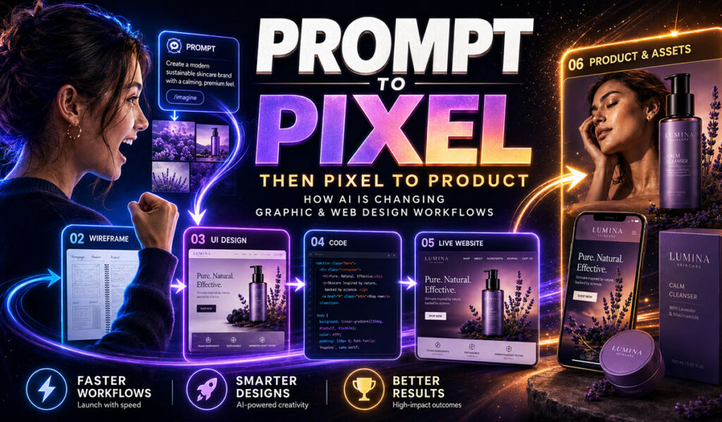 Prompt to Pixel, Then Pixel to Product - How AI Is Changing Graphic and Web Design Workflows